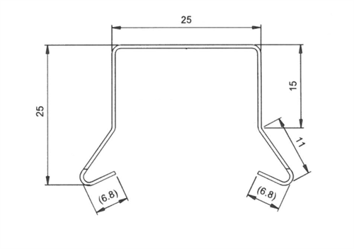 Sternkapsel 25 x 25 mm. med lige kant.
